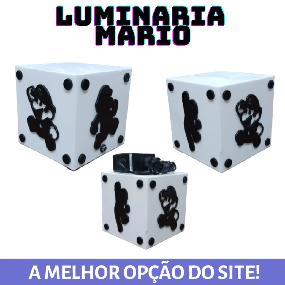 Luminária Cubo Super Mario - Zeni®